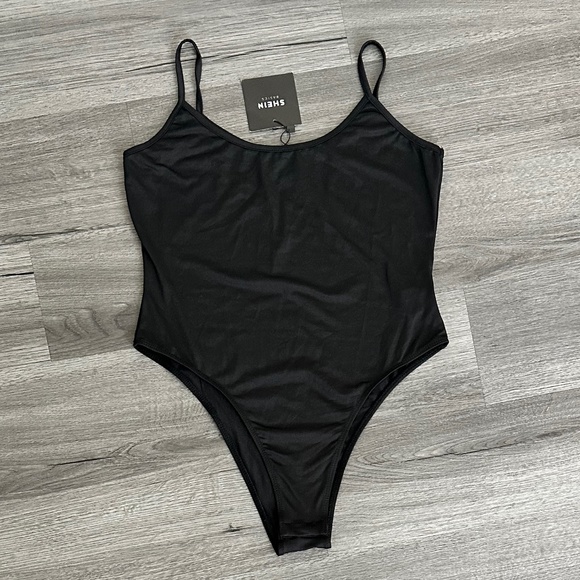 SHEIN Tops - SHEIN Black Spaghetti Strap Bodysuit